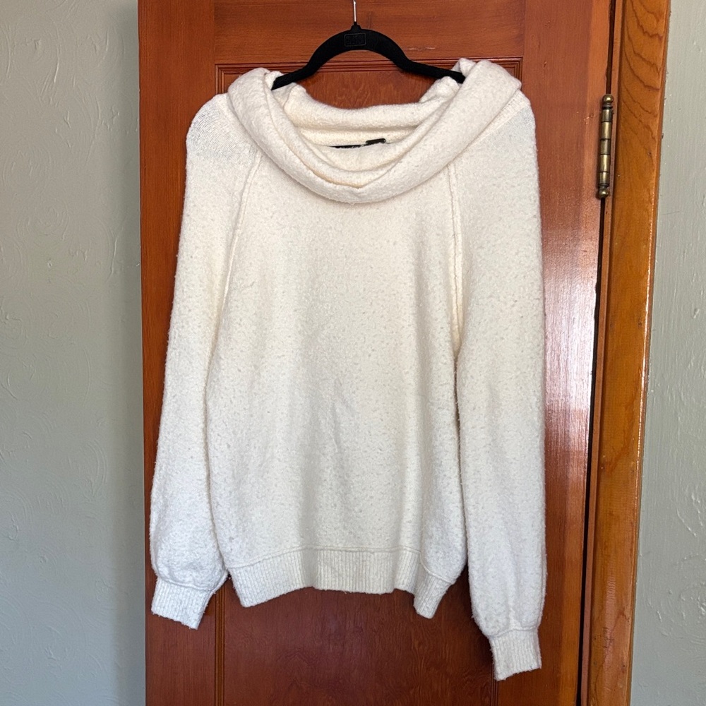 Cozy White Cowl Neck Sweater